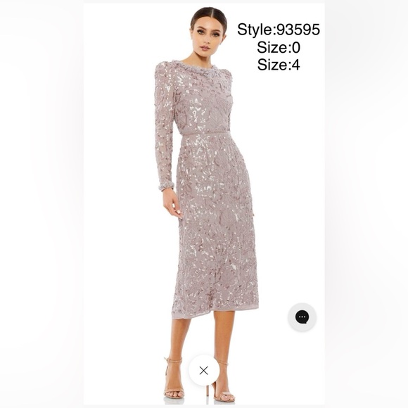 Mac Duggal Dresses & Skirts - Embellished high neck puff shoulder long sleeve fitted dress